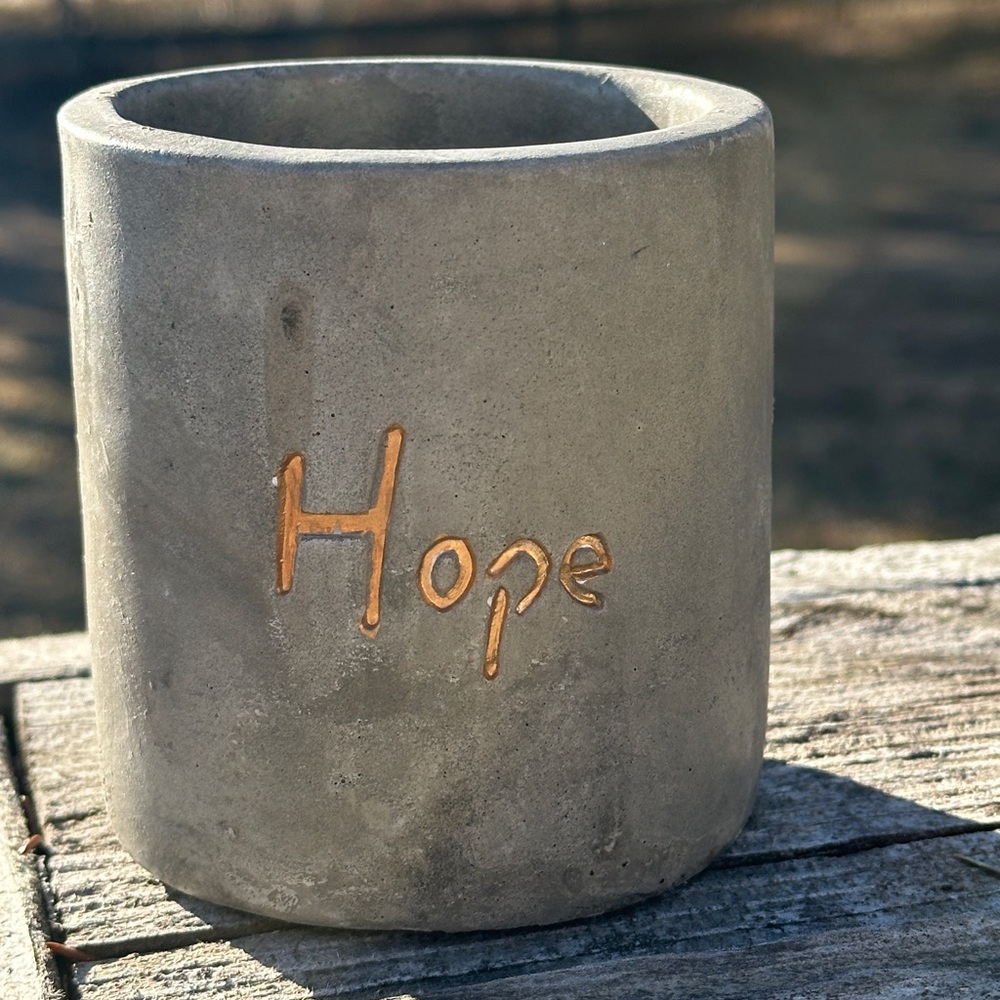 3.5 In Hope Cement Succulent Planter Pot Indoor Outdoor